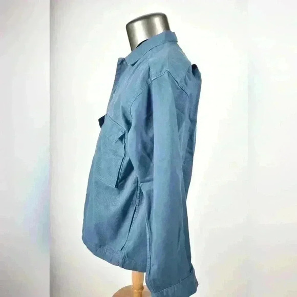 FW20 OBEY Aqua Deep Blue Boxy Fit Cotton Twill Jean Wilson  Denim Jacket Medium - Picture 2 of 10